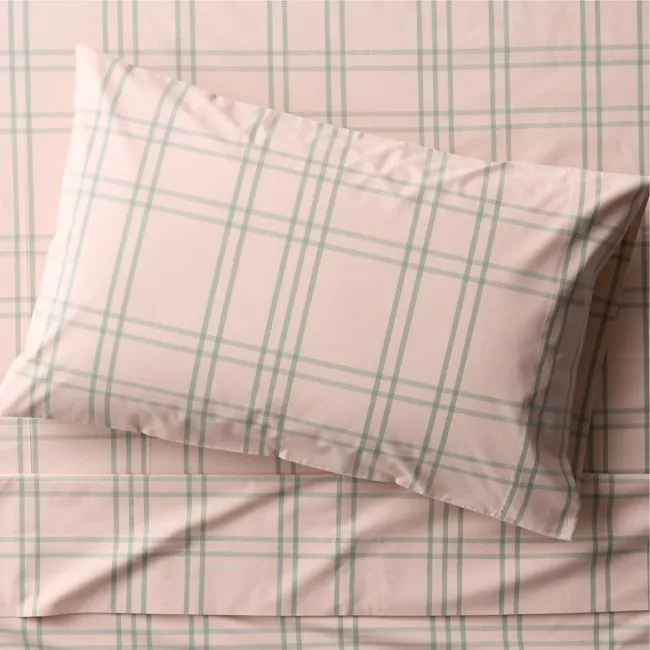 Stax Pale Pink 100% Organic Cotton Kids Twin Sheet Set