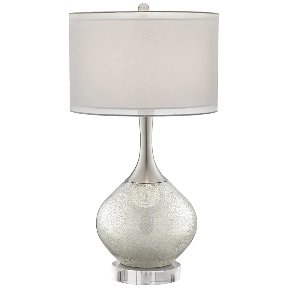 Possini Euro Swift 32" Modern Mercury Glass Lamp with Round Riser