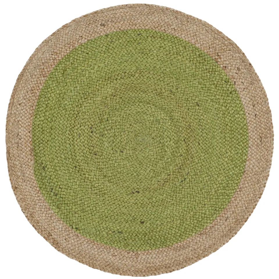 Arlo Home Hand Woven Area Rug, NF801G, Green/Natural,  3' X 3' Round