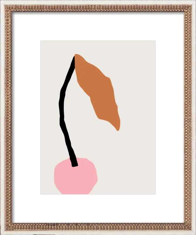 Pink fruit with leaf by Jessica Nielsen for Artfully Walls