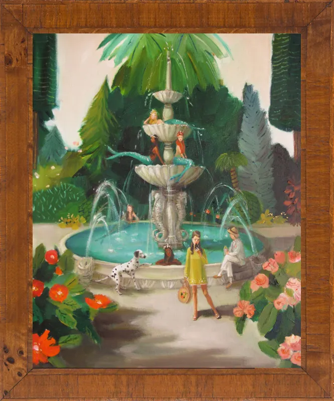 Selfie At The Mermaid Public Fountain by Janet Hill for Artfully Walls