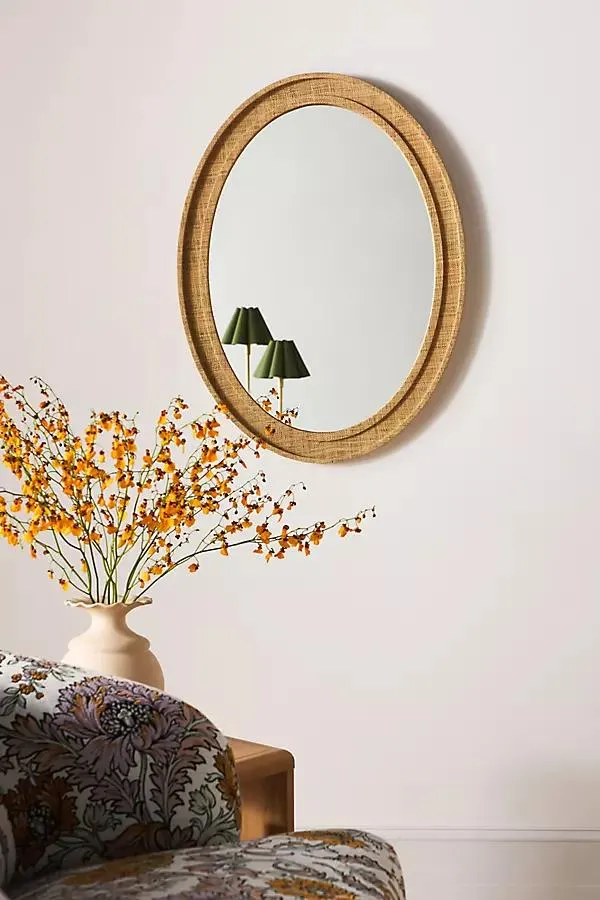 Valley Raffia Oval Wall Mirror