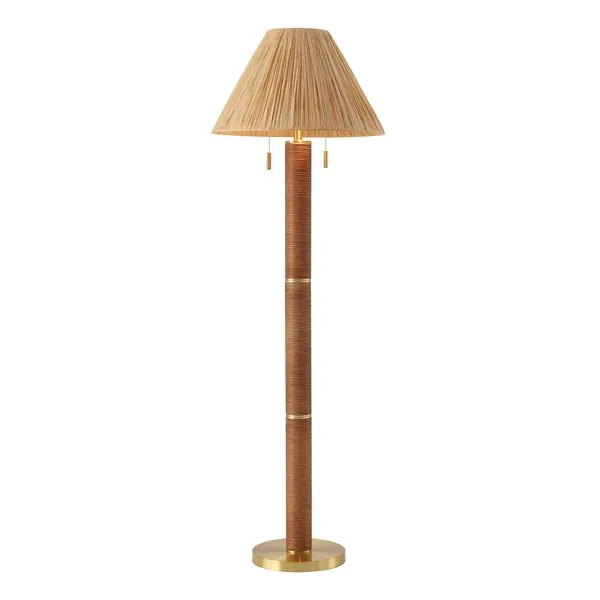 Rayvi 62" Floor Lamp - Natural/Gold