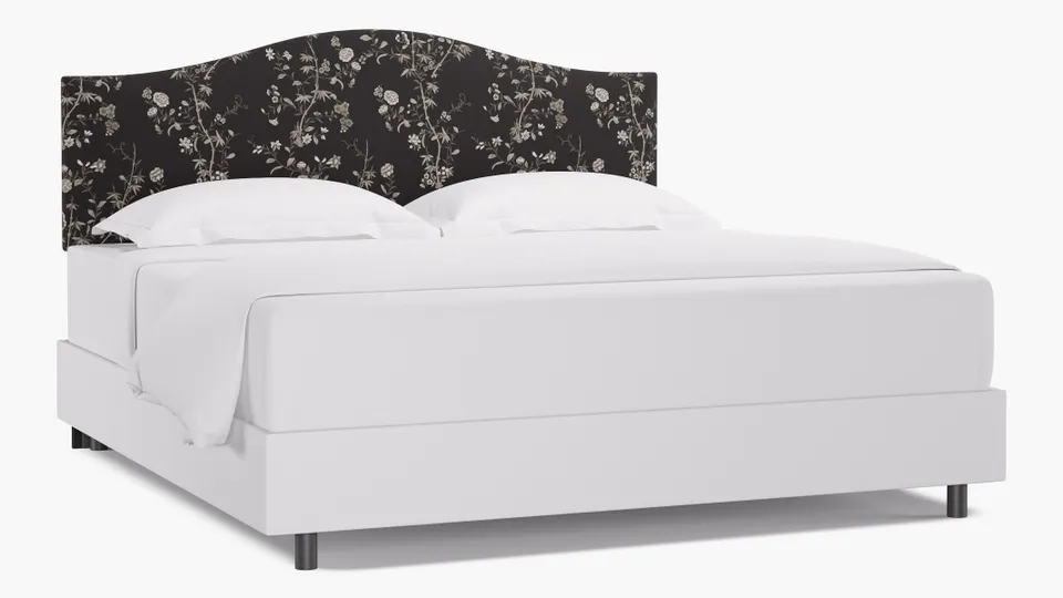 Camelback Headboard, Black Bamboo Garden, King