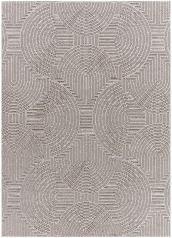 Alder Beige Indoor 1'11" x 3'9" Machine Woven Rug