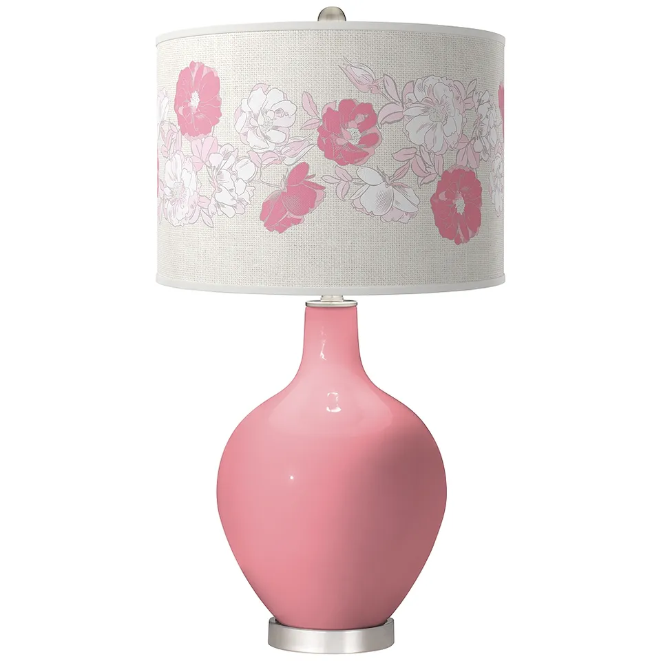 Color Plus Ovo 28 1/2" High Rose Bouquet Shade Haute Pink Table Lamp