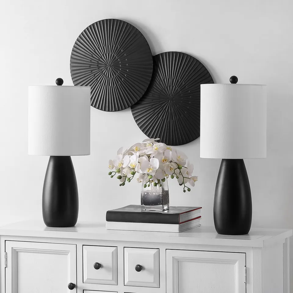 Arlia 24" Table Lamp, Set Of 2 - Black