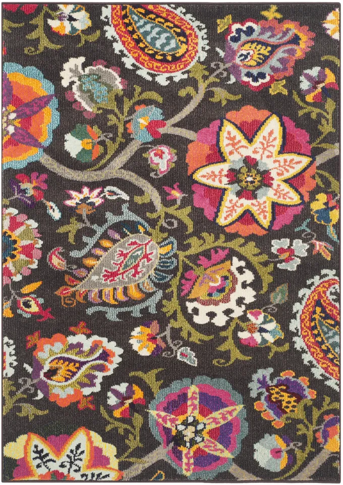 Arlo Home Woven Area Rug, MNC229B, Brown/Multi,  3' X 5'