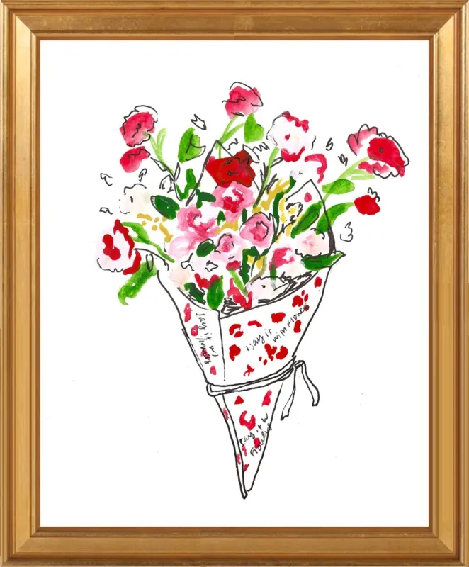 Bodega Flowers in Pink and Red by Larsen McDowell for Artfully Walls