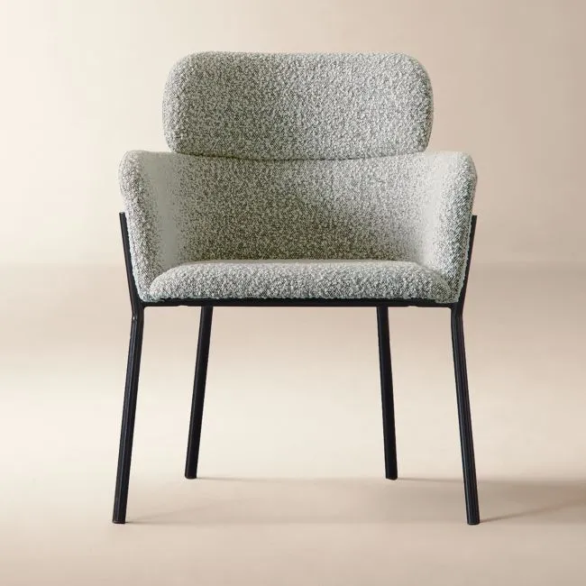 Azalea Black and White Boucle Dining Chair