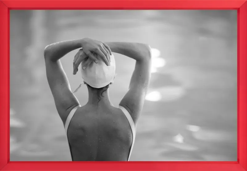 Woman Swimmer in a White Cap by Lucy Snowe for Artfully Walls