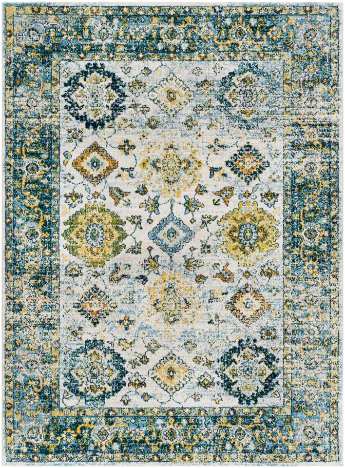 Floransa Green Indoor 8'11" x 12'4" Machine Woven Rug
