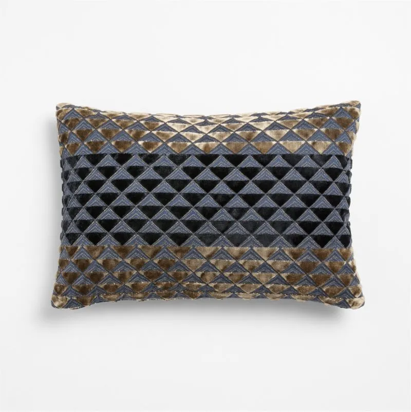 Prue 22"x15" Deep Indigo Throw Pillow Cover with Feather Insert