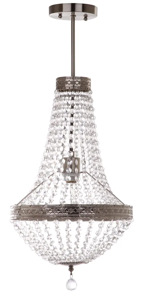Shirley Grand 1 Light 11.75-Inch Diameter Pendant - Nickel/Clear