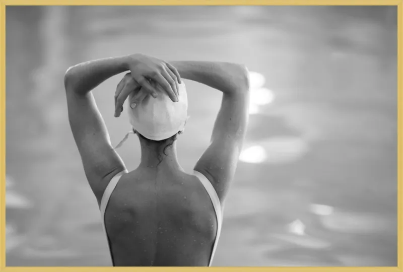 Woman Swimmer in a White Cap by Lucy Snowe for Artfully Walls