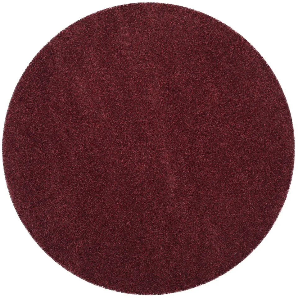 Arlo Home Woven Area Rug, SGN725-4242, Maroon,  6' 7" X 6' 7" Round