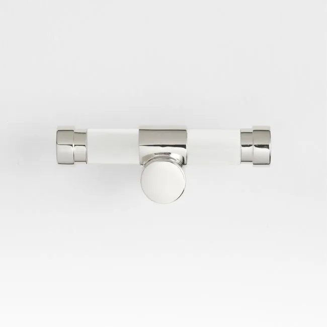 Round Acrylic Chrome Silver Cabinet Knob