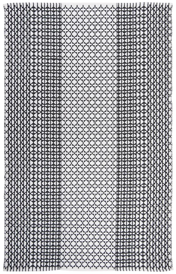 Arlo Home Hand Woven Area Rug, MTK617Z, Black/Ivory,  5' X 8'