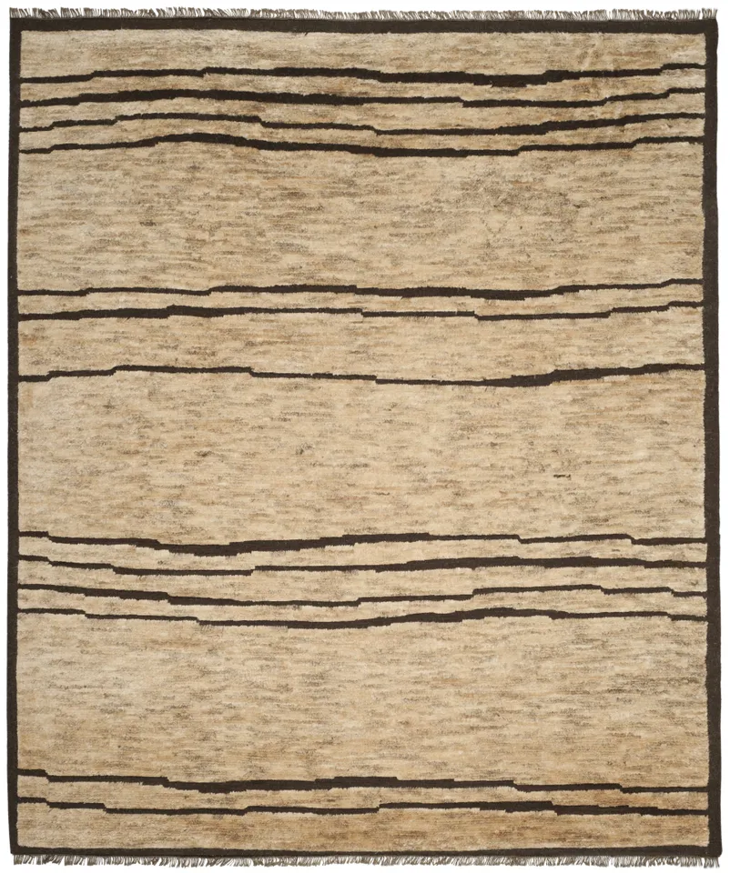 Arlo Home Hand Knotted Area Rug, TGR644A, Brown/Multi,  8' X 10'