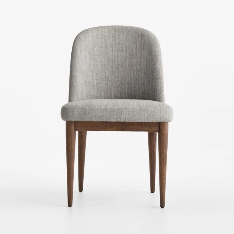 Nord Grey Upholstered Brown Wood Dining Chair