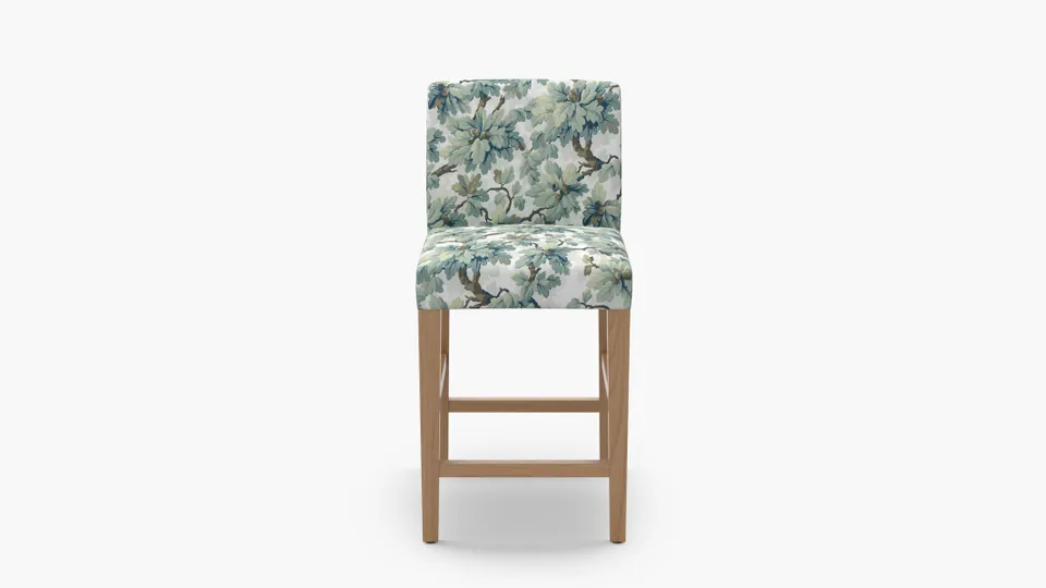 Signature Dining Counter Stool, Sage Woodland, Natural Square Tapered Leg