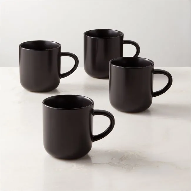 Mori Matte Black Mugs 16oz Set of 4