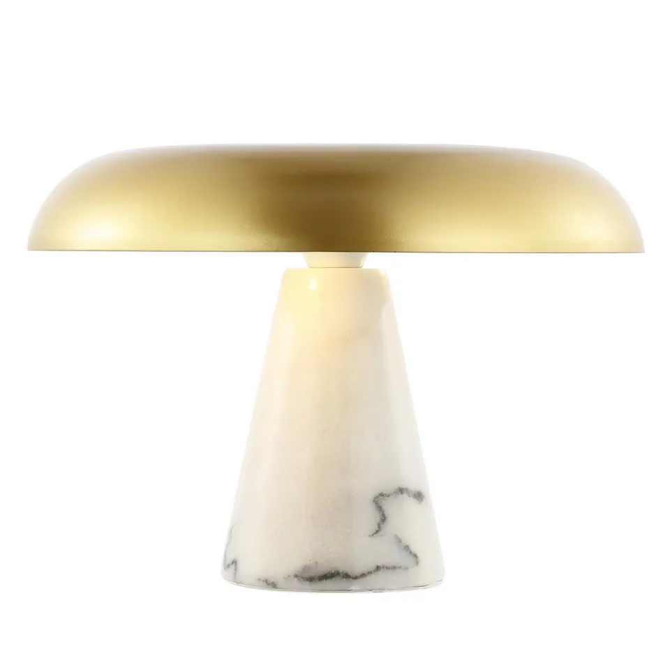 Vaughan 10 Inch Table Lamp - Brass/White Marble