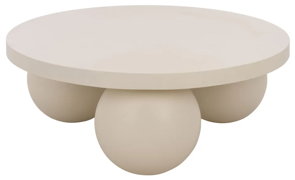 Tina 3 Ball Round Coffee Table - Ivory
