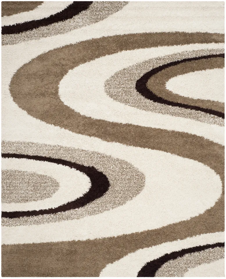Arlo Home Woven Area Rug, SG917-1225, Ivory/Brown,  4' X 6'
