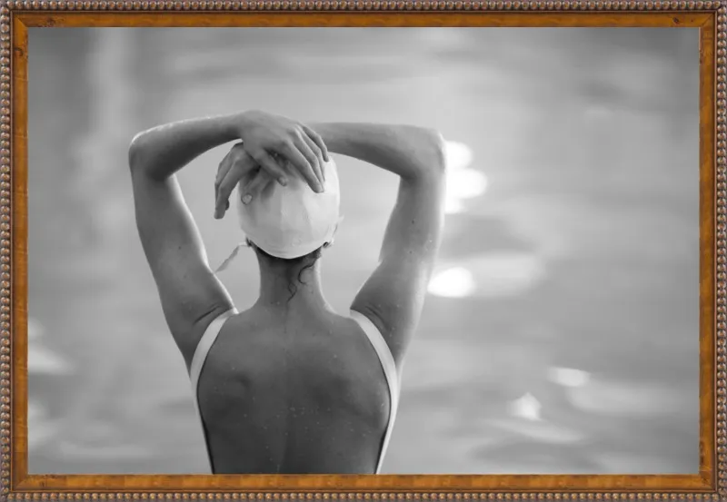 Woman Swimmer in a White Cap by Lucy Snowe for Artfully Walls