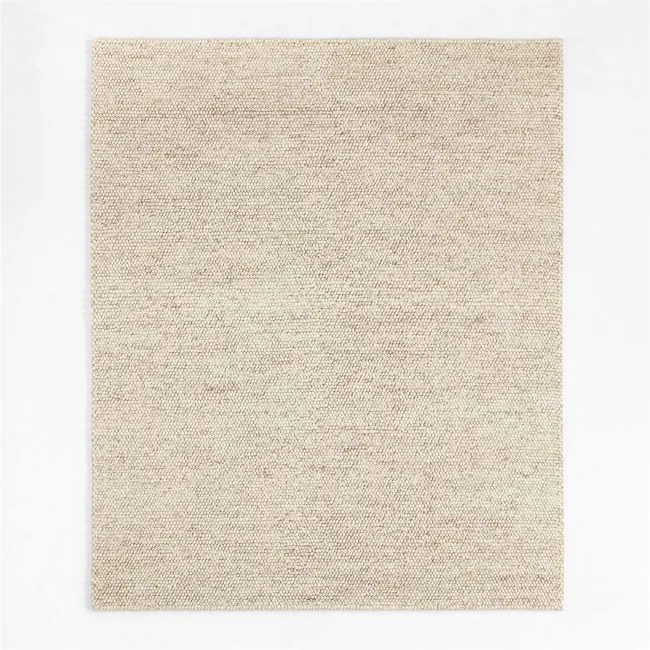 Orly Wool Blend Handwoven Ivory Area Rug 6'x9'