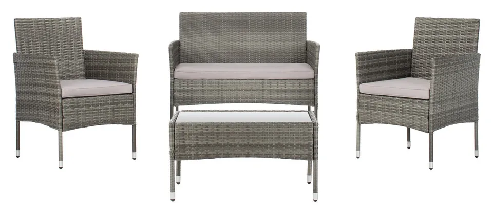 Abdul 4 Piece Living Set - Gray / Gray