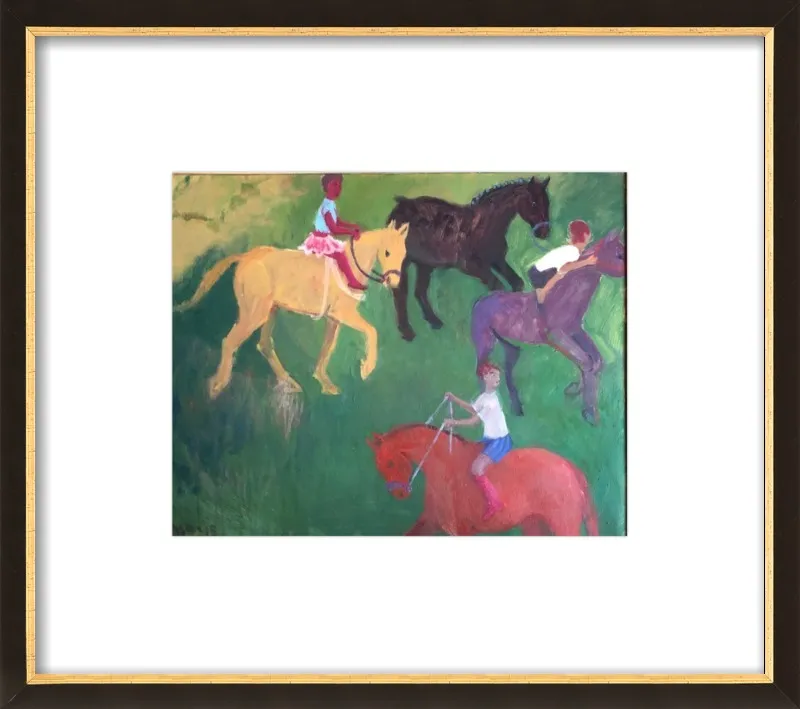 Four Horses, Three Riders by Megan Williamson for Artfully Walls