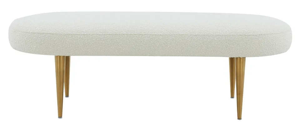 Corinne Boucle Oval Bench - Ivory