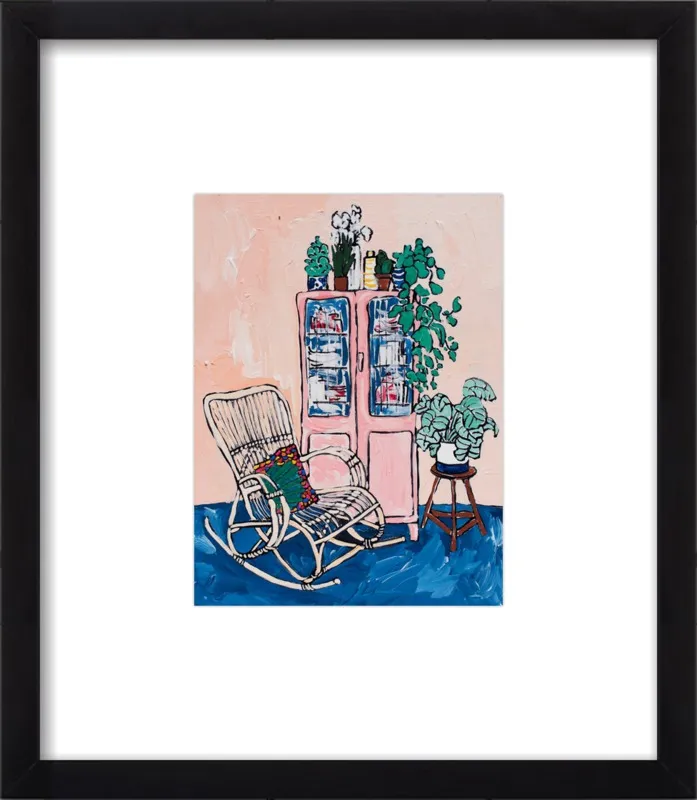 Rocking Chair In Pink Interior by Lara Lee Meintjes for Artfully Walls
