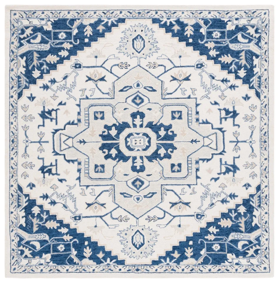 Lauren Ralph Lauren Collection Percy Rug, Ivory / Navy, 7' x 7'