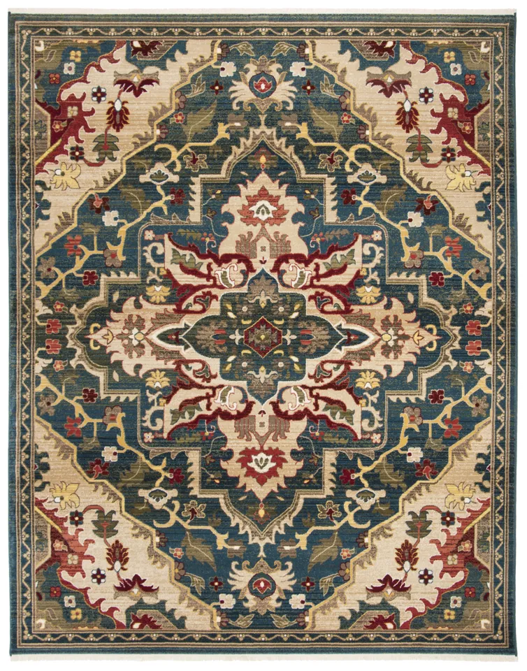 Arlo Home Woven Area Rug, KSN304B, Blue/Beige,  8' X 10'