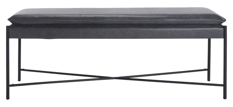 Kara Cushioned X Bench - Gray / Black