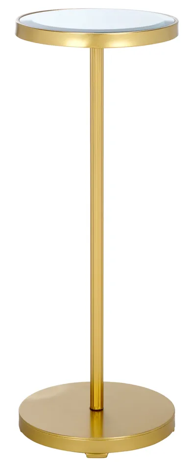 Paku Round Side Table - Gold / Mirror