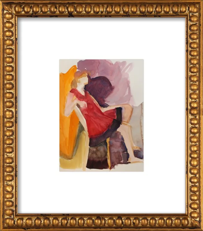 Monica in a red dress by Marie Freudenberger for Artfully Walls