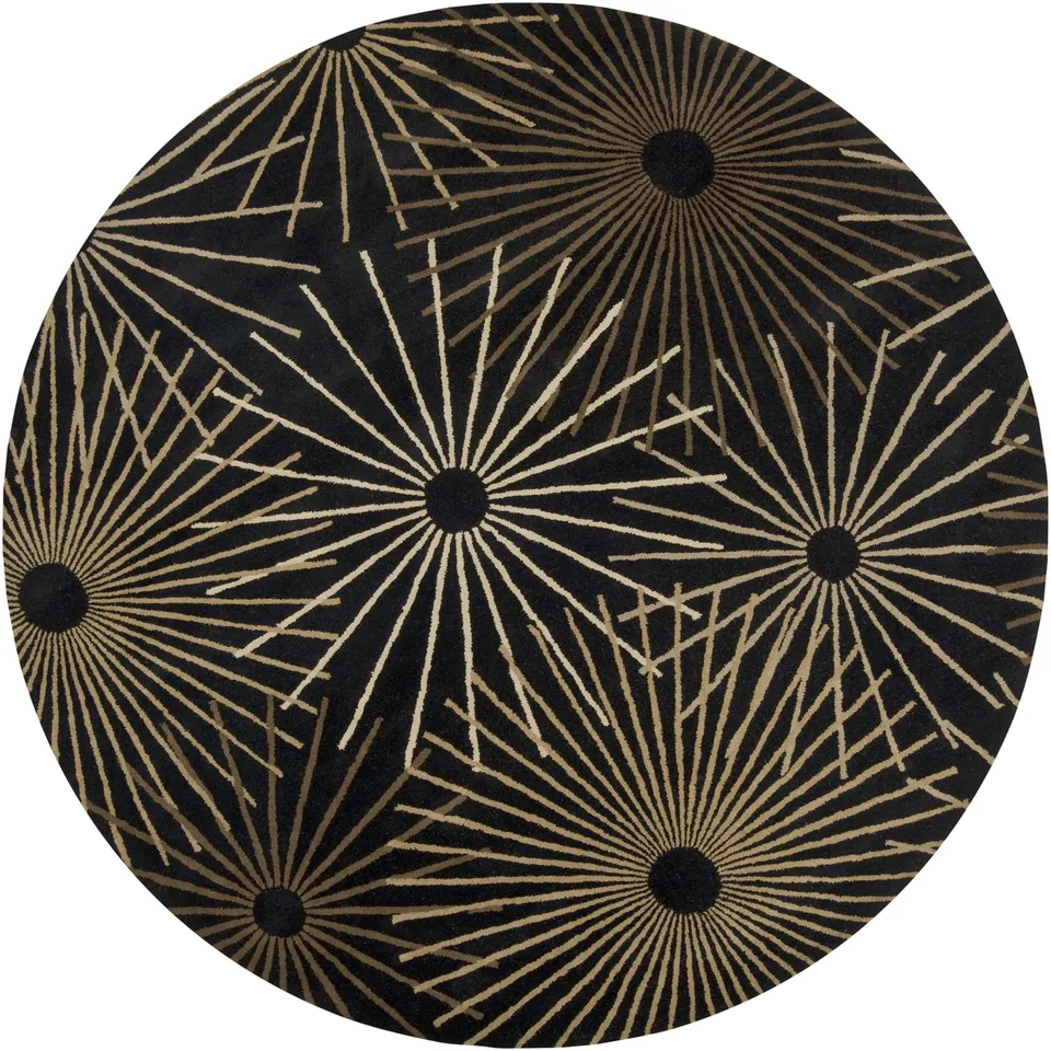 Forum Black Indoor 8' x 8' Handmade Rug