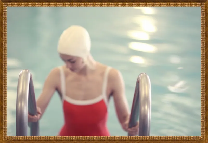 Swimmer in a Red Suit by Lucy Snowe for Artfully Walls
