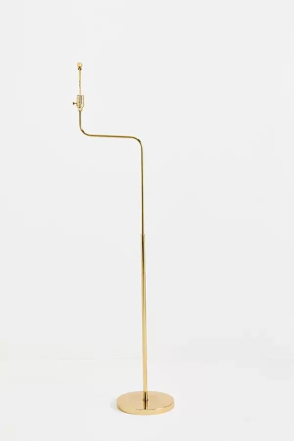 Wave Curved Antique Brass Floor Lamp Base
