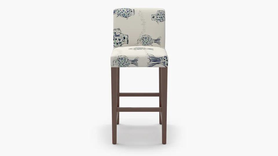 Signature Dining Bar Stool, Canvas Sakana, Walnut Square Tapered Leg