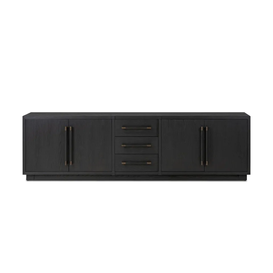 Adolfo Media Console - Modern Black Ash