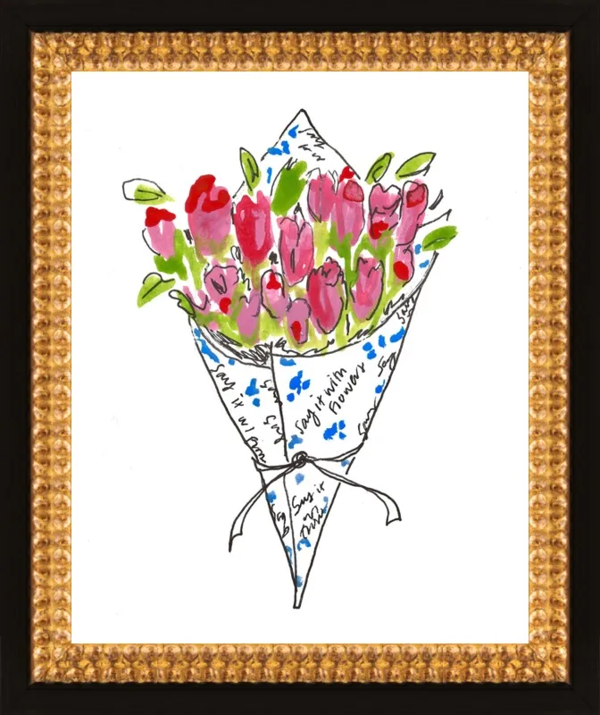 Bodega Flowers in Blue and Pink by Larsen McDowell for Artfully Walls
