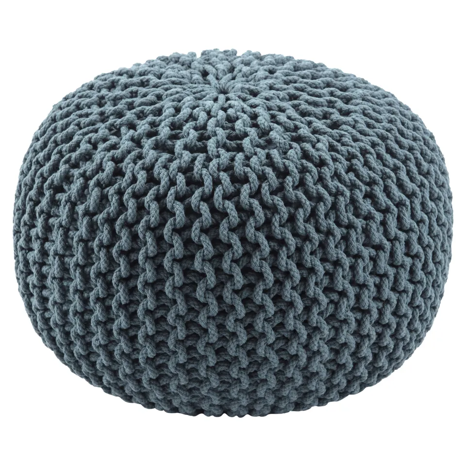 Spectrum Pouf Textured Navy Round Pouf