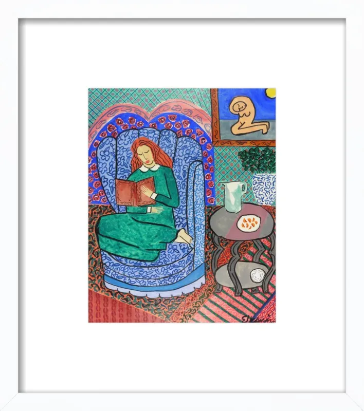 Red Headed Reader by Linda Elksnin for Artfully Walls