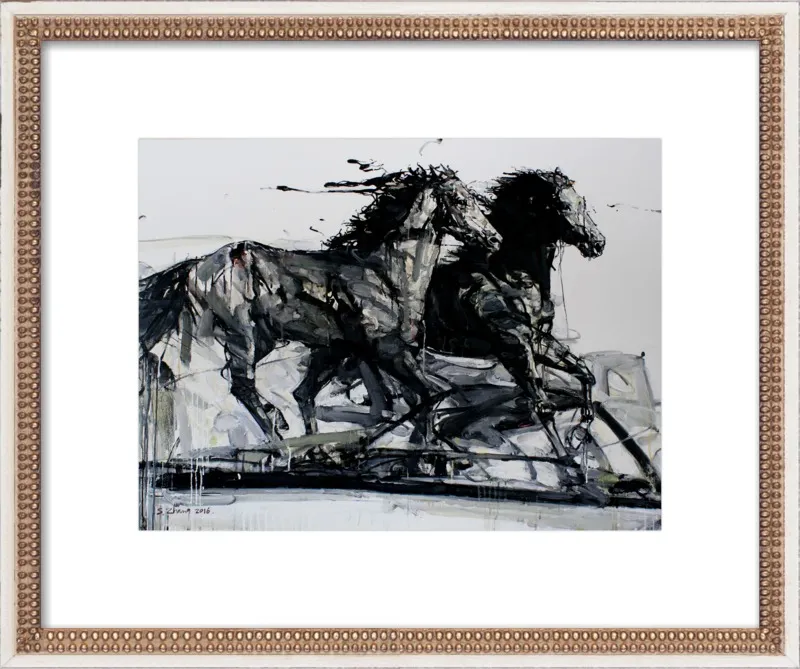 Black Stallions by Shao Y. Zhang for Artfully Walls