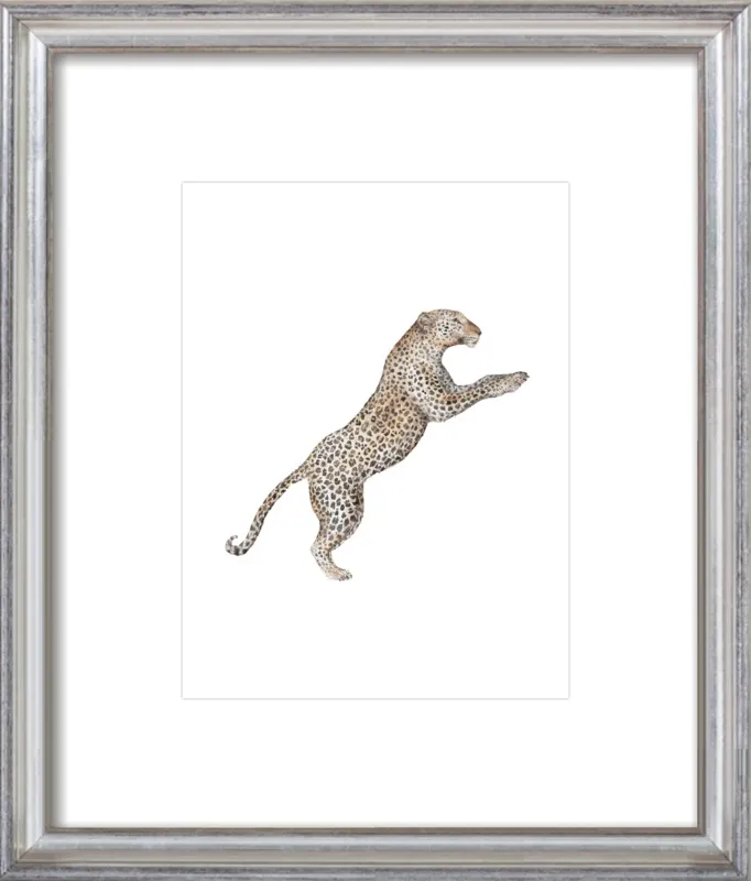 Leaping Leopard Watercolor by Lauren Rogoff for Artfully Walls